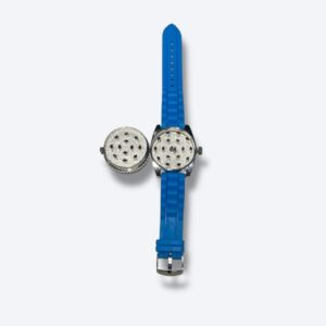 Dichavador de Metal Relógio Azul com Pulseira de Silicone